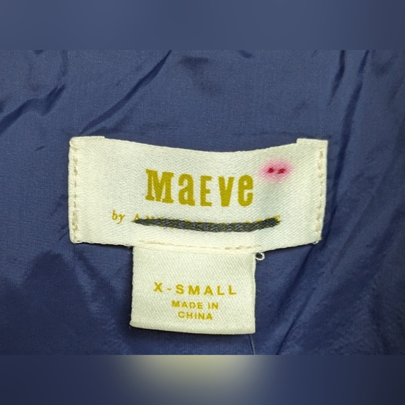 NWT Anthropologie/Maeve Blue Snap-Sleeve Puffer Jacket & Vest removable sleeves, - Picture 4 of 15